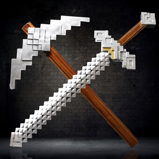 Sword and Pickle Weapon Children's Boy Large Integrated Resin COS Prop Pixel Toy Model